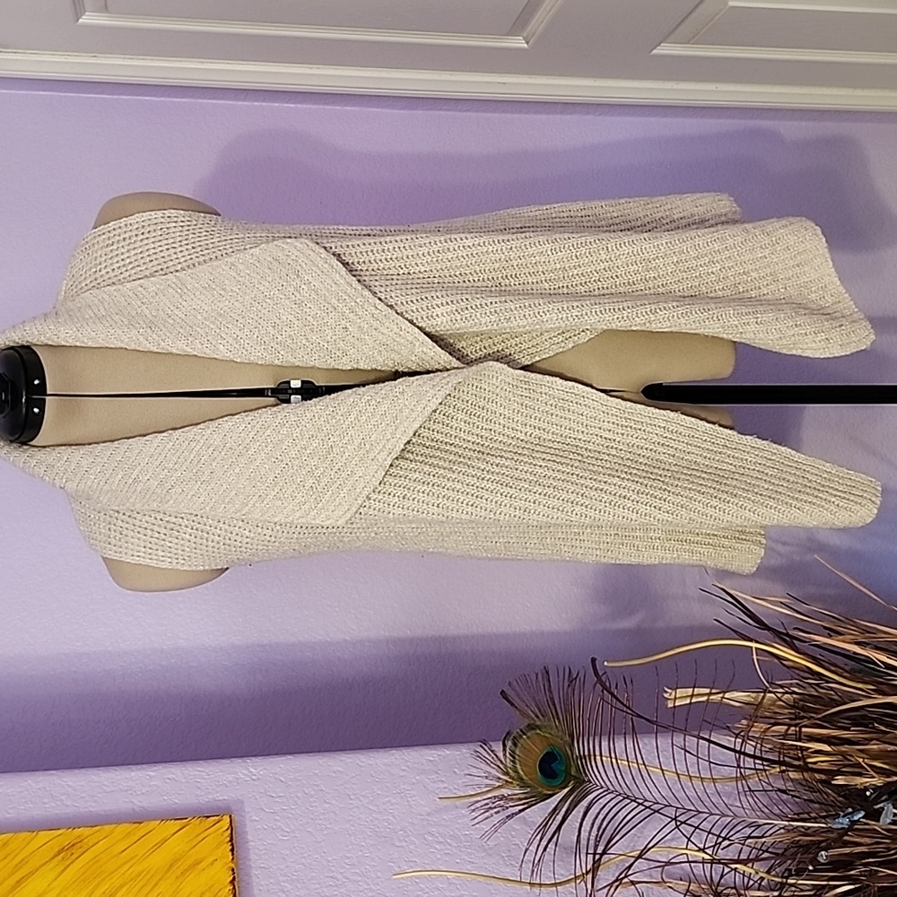 LOFT Cream Open Front Cardigan
